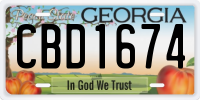 GA license plate CBD1674
