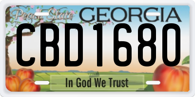 GA license plate CBD1680