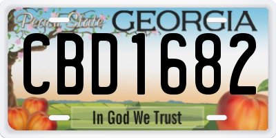 GA license plate CBD1682