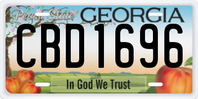 GA license plate CBD1696