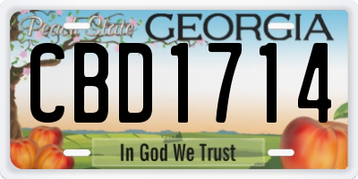 GA license plate CBD1714