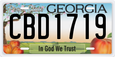 GA license plate CBD1719