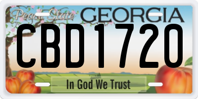 GA license plate CBD1720