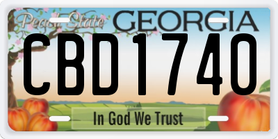 GA license plate CBD1740