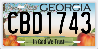 GA license plate CBD1743