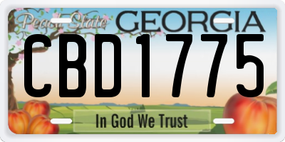 GA license plate CBD1775