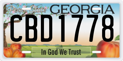 GA license plate CBD1778