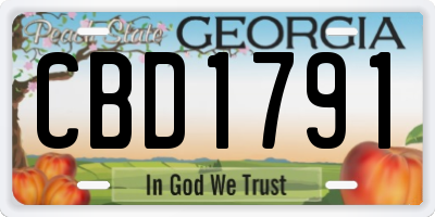 GA license plate CBD1791