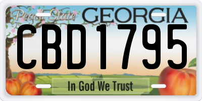 GA license plate CBD1795