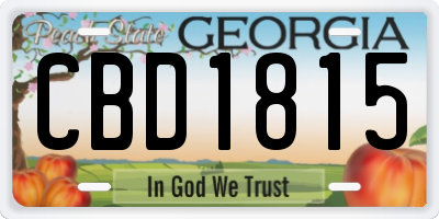 GA license plate CBD1815