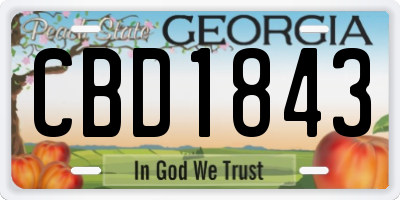 GA license plate CBD1843