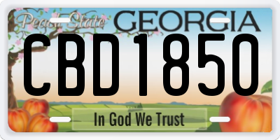 GA license plate CBD1850