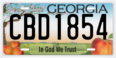 GA license plate CBD1854