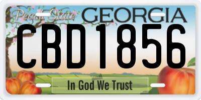 GA license plate CBD1856