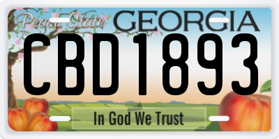 GA license plate CBD1893