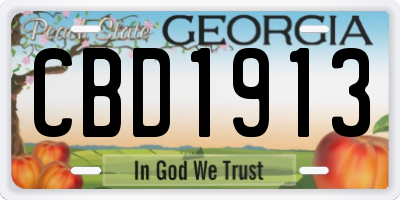 GA license plate CBD1913