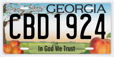 GA license plate CBD1924