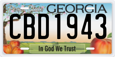 GA license plate CBD1943