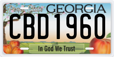 GA license plate CBD1960