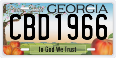 GA license plate CBD1966