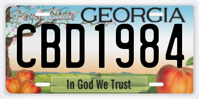 GA license plate CBD1984