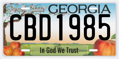 GA license plate CBD1985