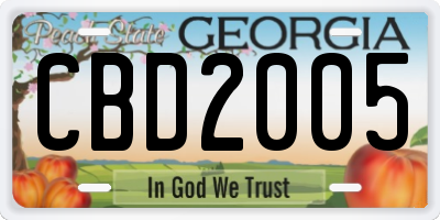 GA license plate CBD2005