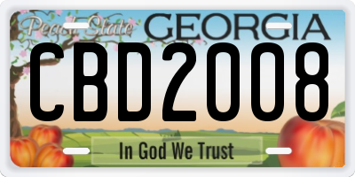 GA license plate CBD2008