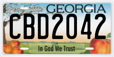 GA license plate CBD2042