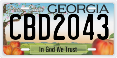 GA license plate CBD2043