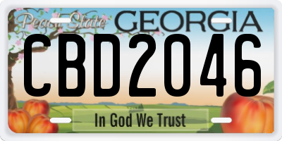 GA license plate CBD2046
