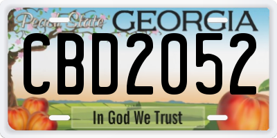 GA license plate CBD2052