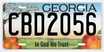 GA license plate CBD2056