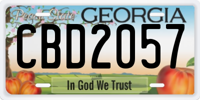 GA license plate CBD2057