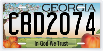 GA license plate CBD2074