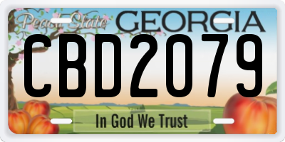 GA license plate CBD2079