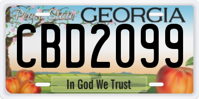 GA license plate CBD2099