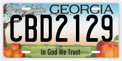 GA license plate CBD2129
