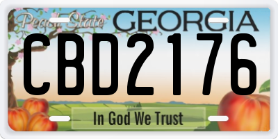 GA license plate CBD2176