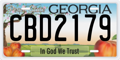 GA license plate CBD2179