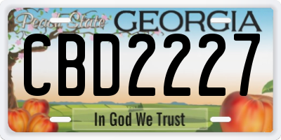 GA license plate CBD2227