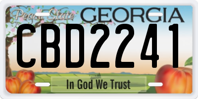 GA license plate CBD2241