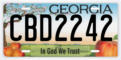 GA license plate CBD2242