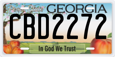 GA license plate CBD2272