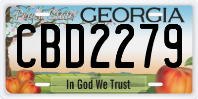 GA license plate CBD2279