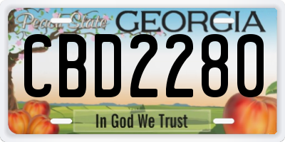 GA license plate CBD2280