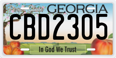 GA license plate CBD2305