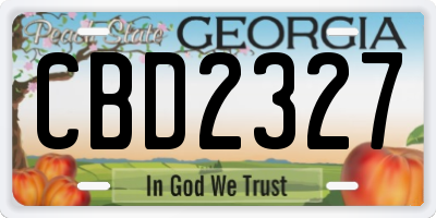GA license plate CBD2327