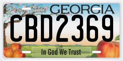 GA license plate CBD2369