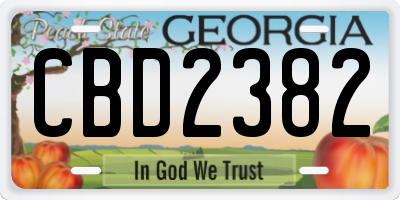 GA license plate CBD2382